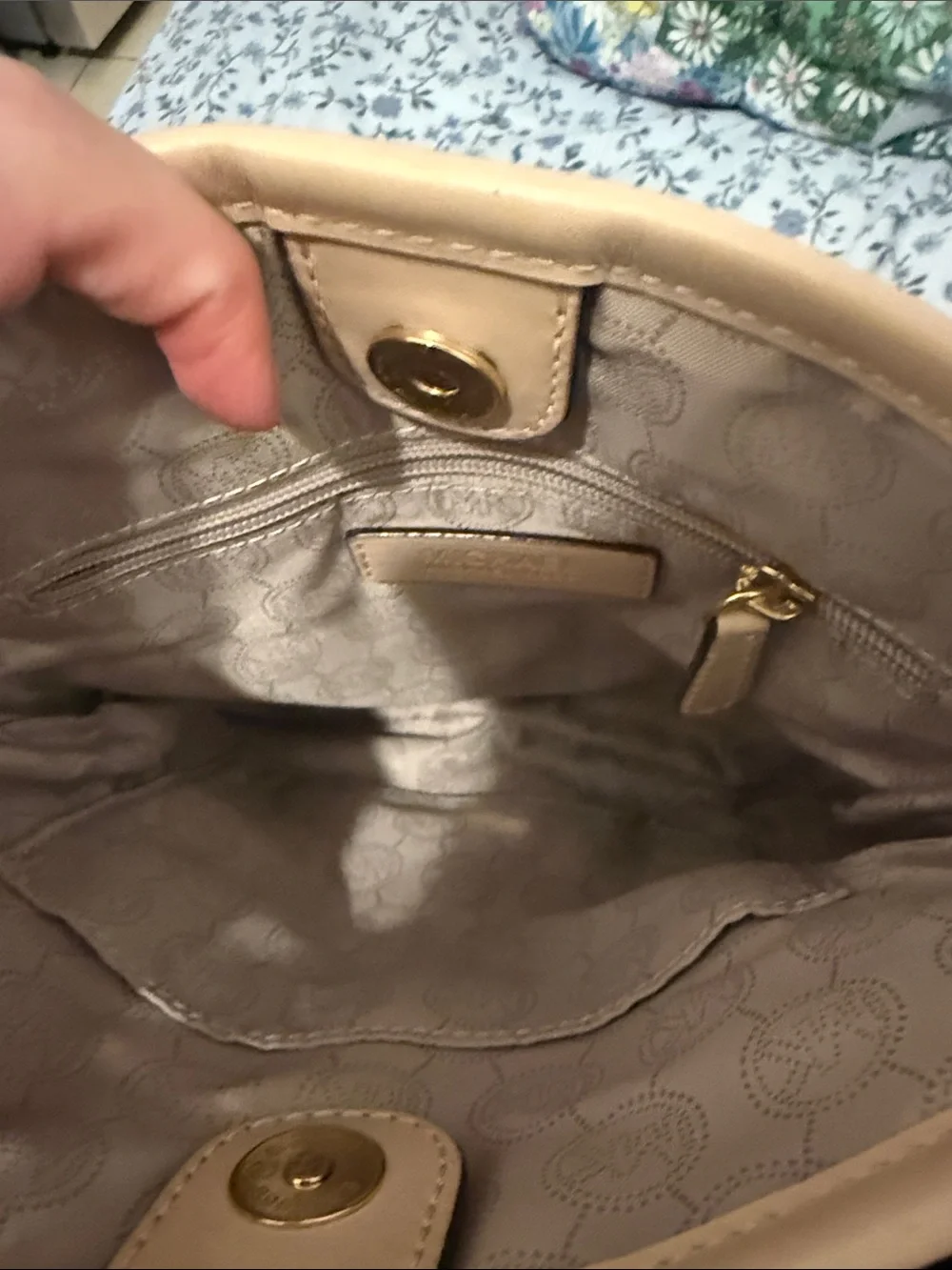Michael Kors Dark Brown monogram messenger